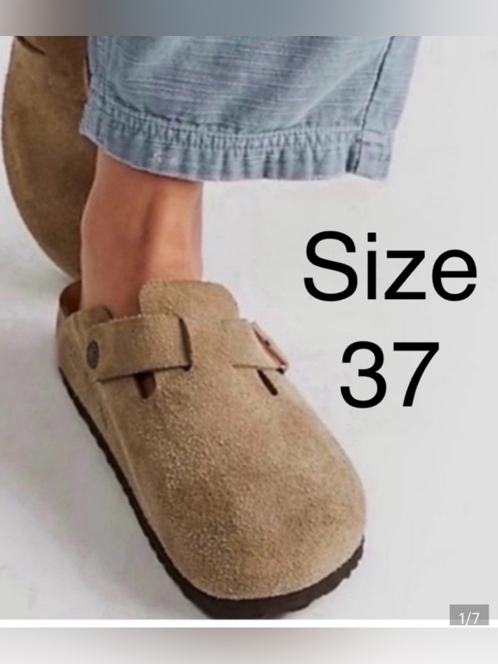 Birkenstock Boston- Taupe Leather suede Clogs - NEW- authentic